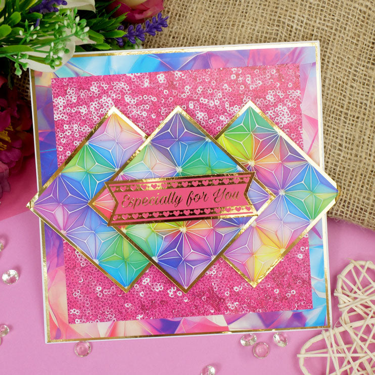 Duo Design Paper Pads - Iridescent Rainbow & Sparkling Sequins