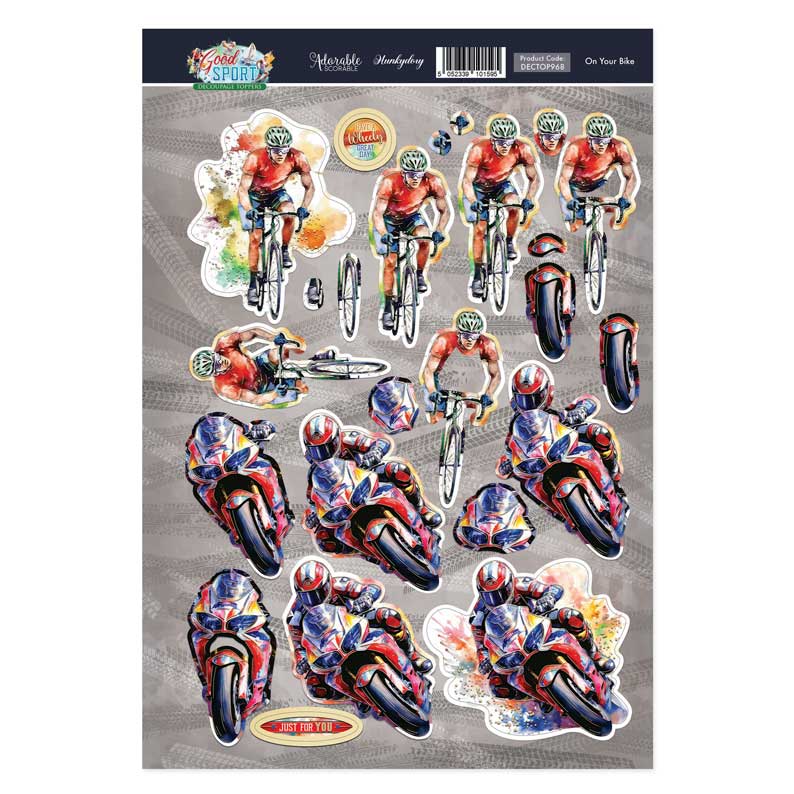 On Your Bike Decoupage Topper Sheet
