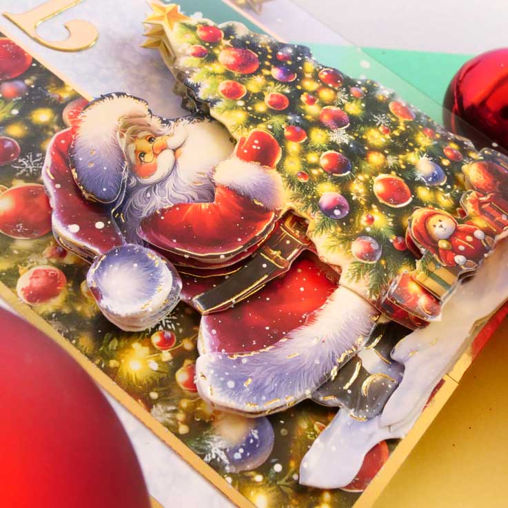 Father Christmas Fun Decoupage Topper Sheet