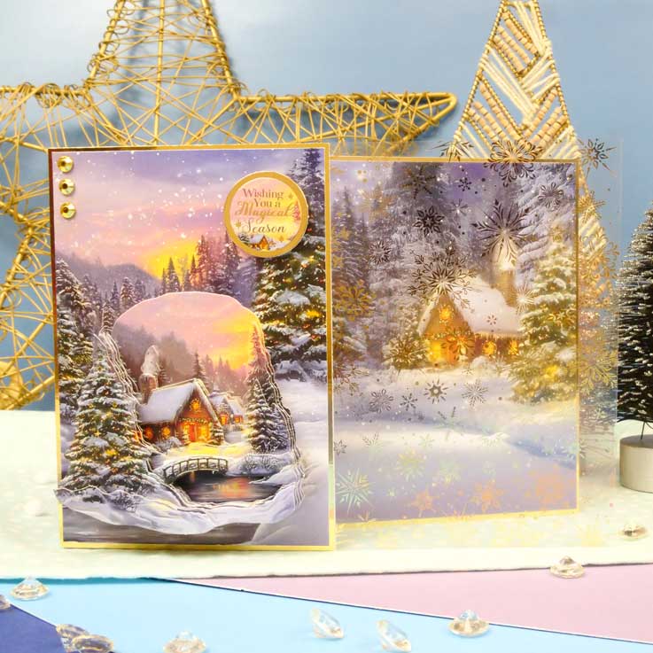 Snowy Village Decoupage Topper Sheet