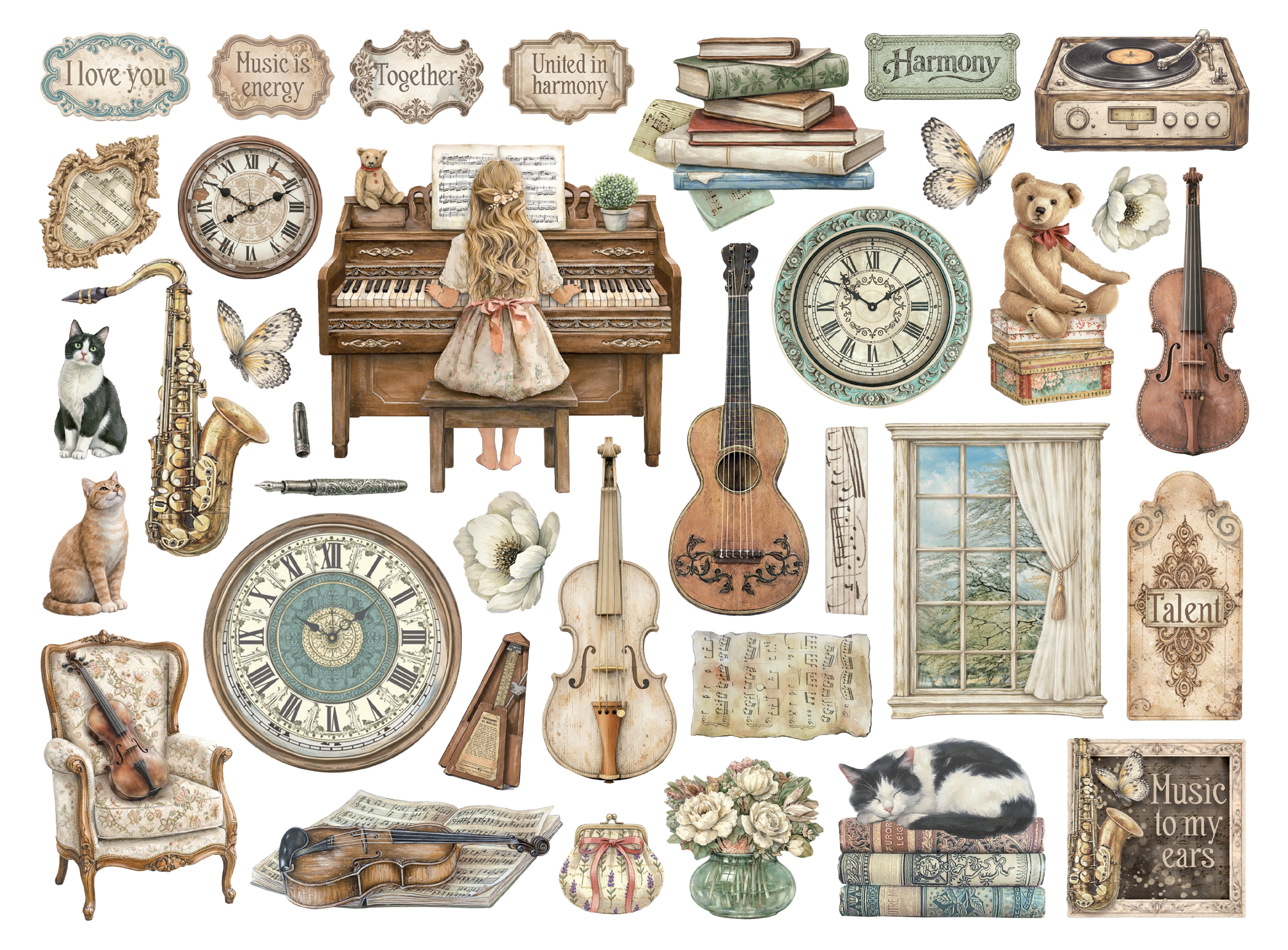 Printed Decorative Die Cuts For Art And Craft - Symphony