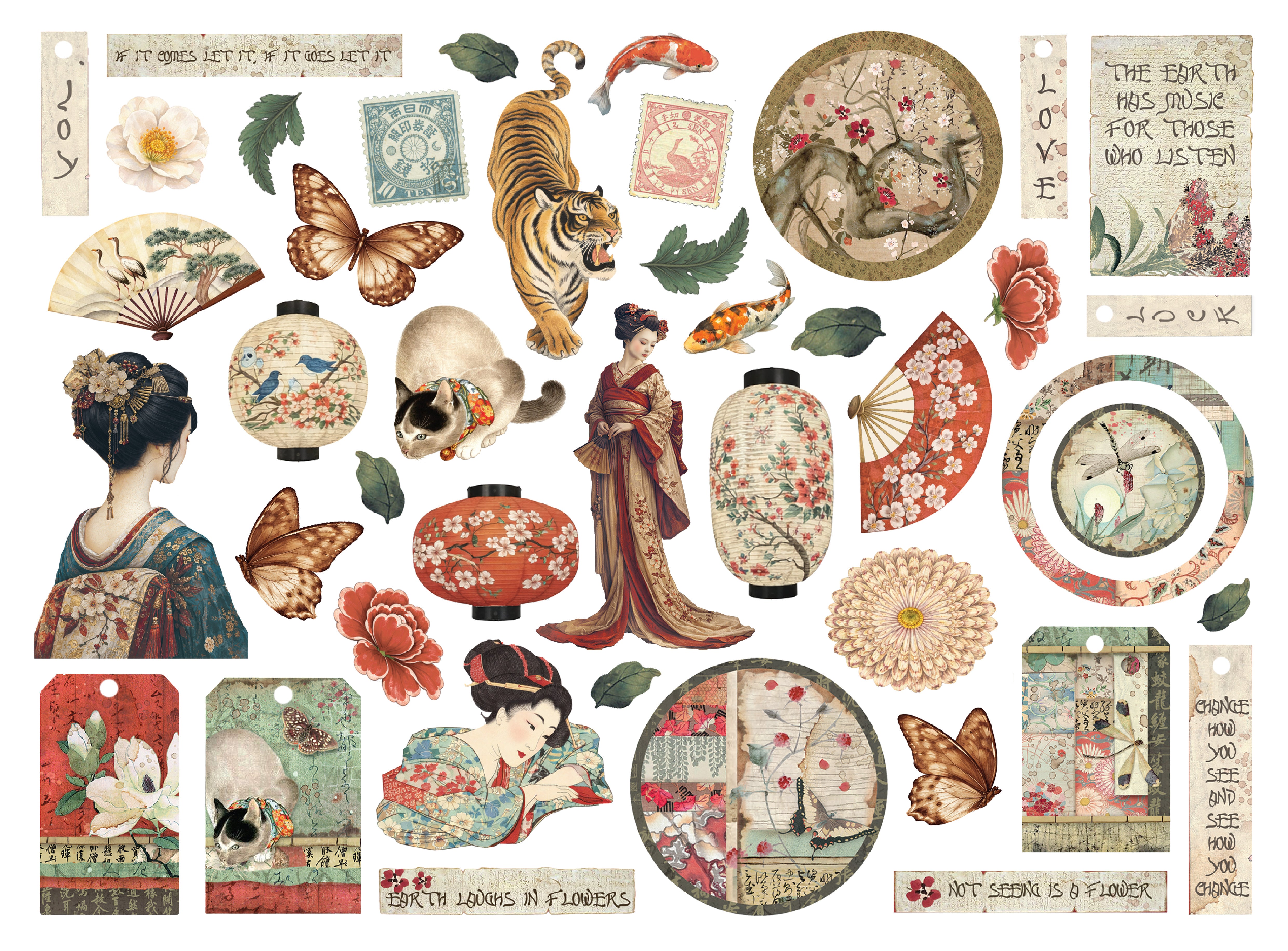 Printed Decorative Die Cuts For Art And Craft - Oriental Garden