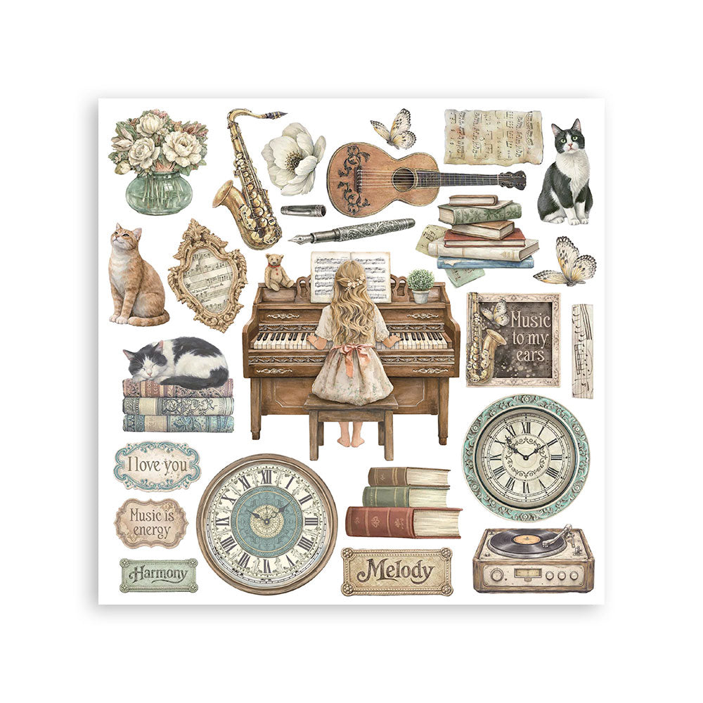 Printed Decorative Rub-On Kit For Art And Craft cm 15.5x15.5 - Symphony