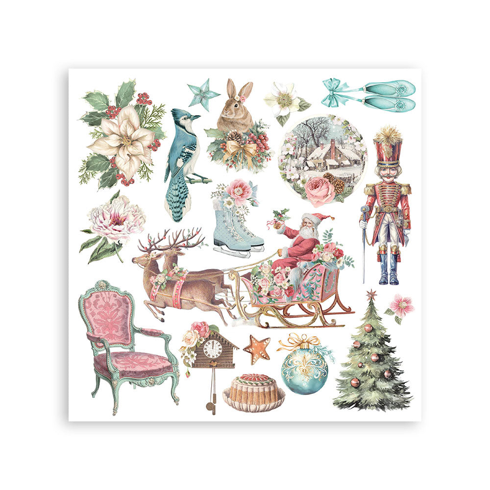 Printed Decorative Rub-On Kit For Art And Craft cm 15.5x15.5 - Winter Magic