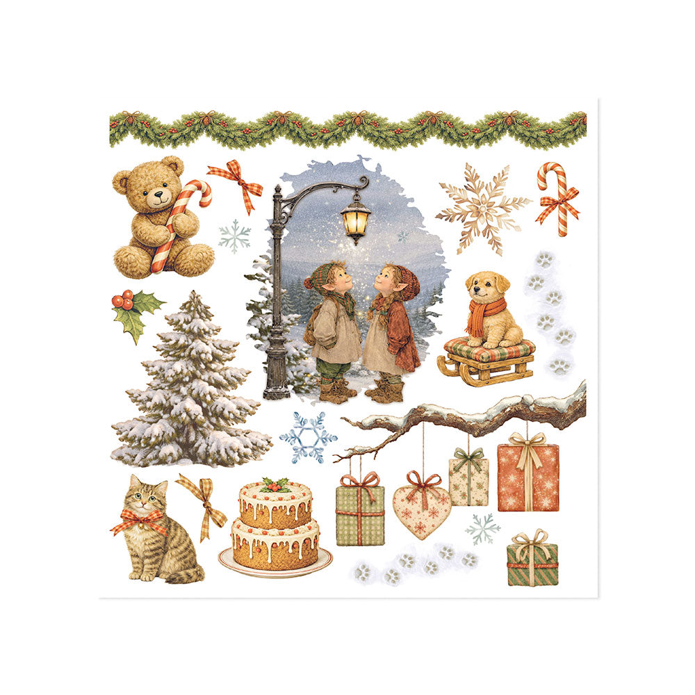 Printed Decorative Rub-On Kit For Art And Craft cm 15.5x15.5 - Silent Night