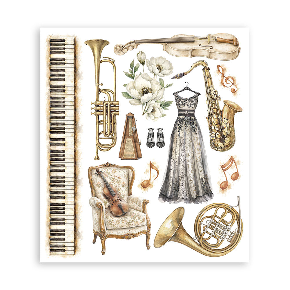 Printed Decorative Rub-On Selection For Art And Craft cm 20.5x23 - Symphony
