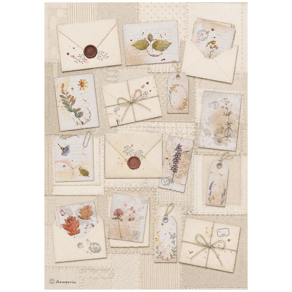 Printed 6 Rice Paper A4 Selection For Art And Craft - Flowers And Poems