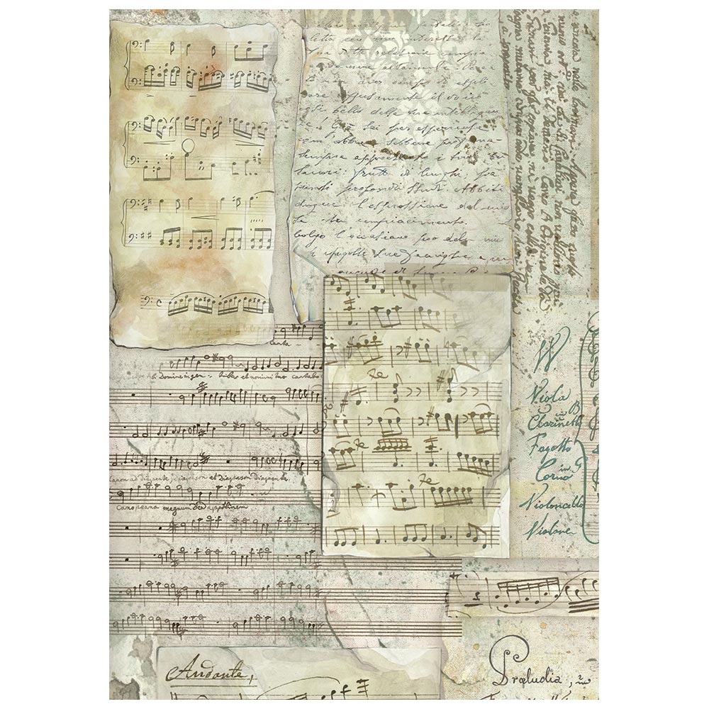 Printed 8 Rice Paper A6 Backgrounds Selection For Art And Craft - Symphony