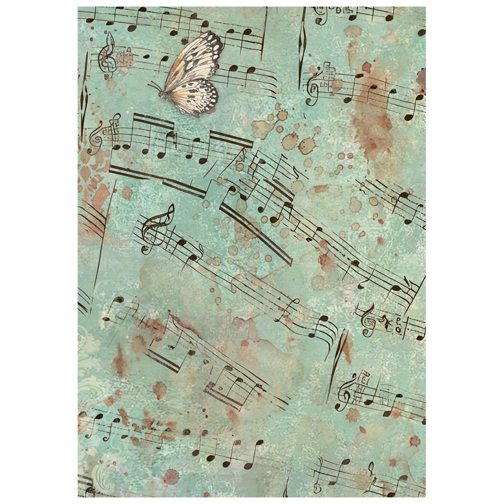 Printed 8 Rice Paper A6 Backgrounds Selection For Art And Craft - Symphony