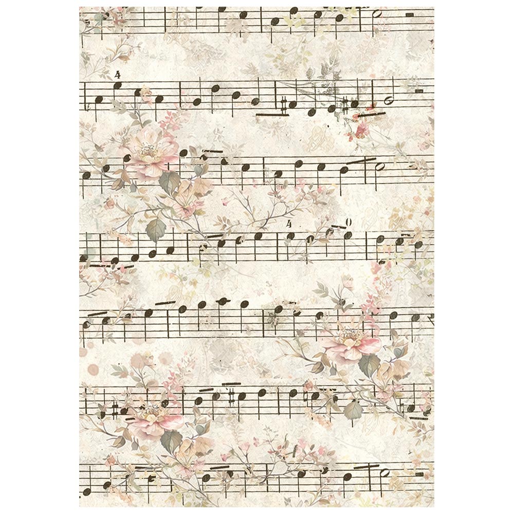 Printed 8 Rice Paper A6 Backgrounds Selection For Art And Craft - Symphony