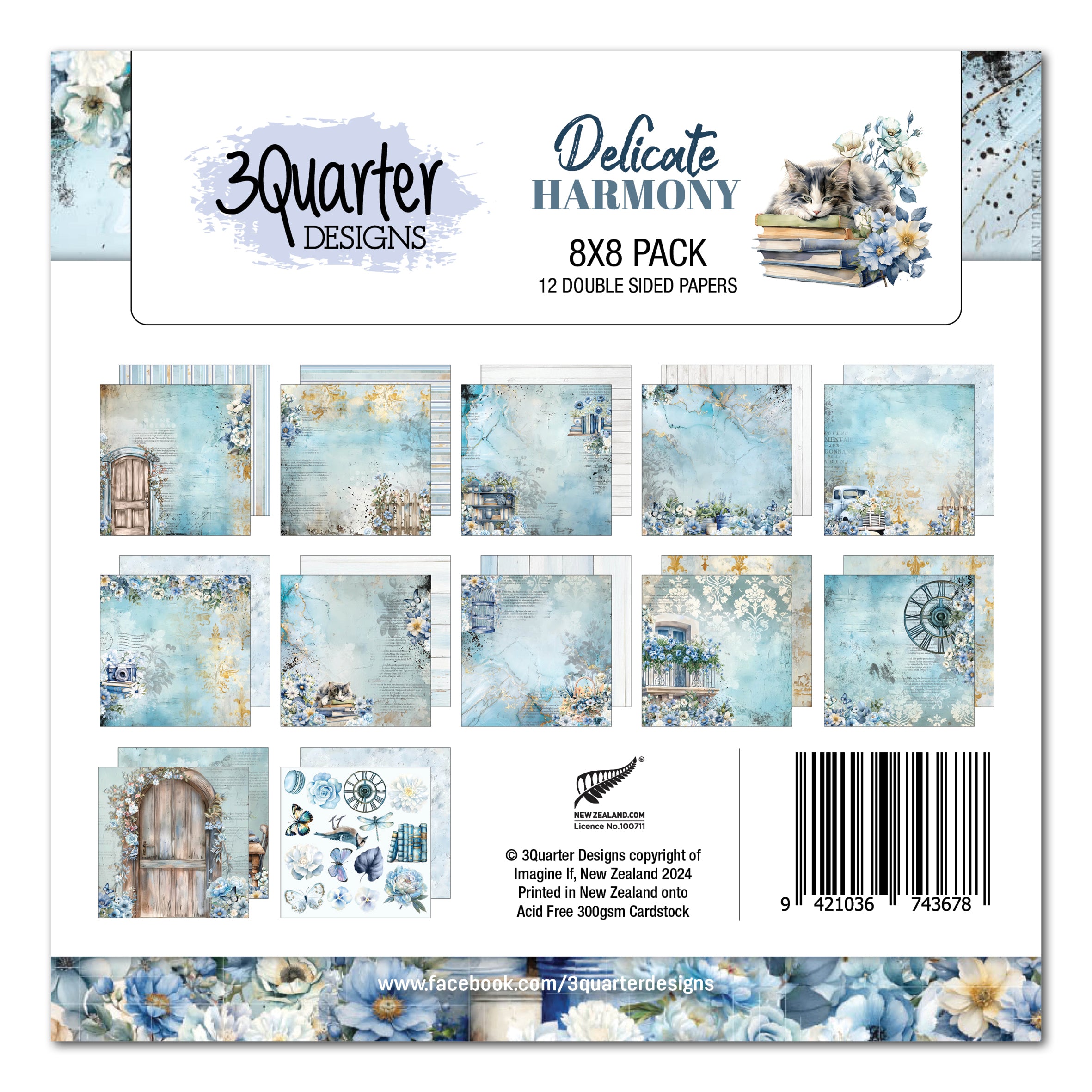 3Quarter Designs Delicate Harmony 8x8 Paper Pack