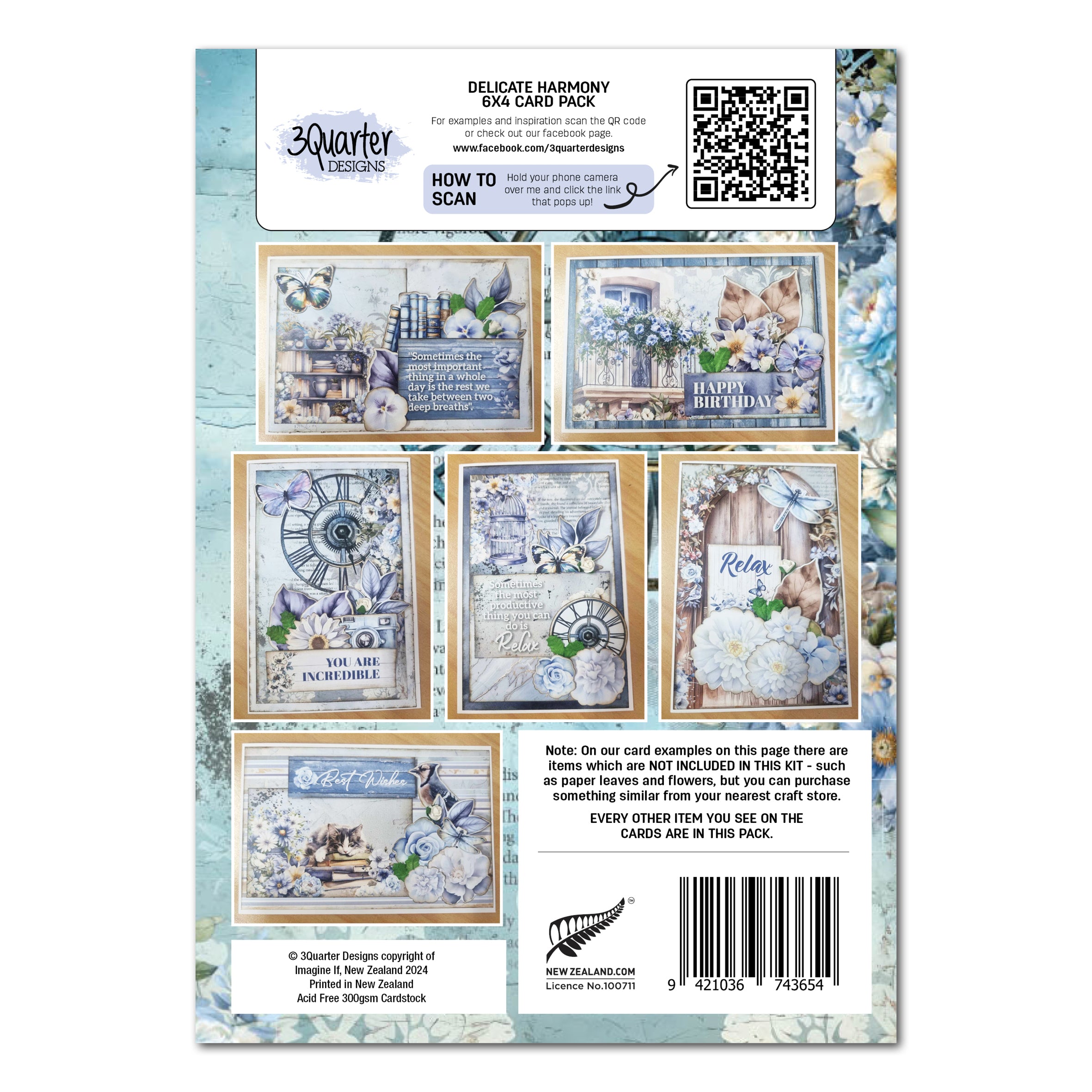 3Quarter Designs Delicate Harmony 6x4 Card Pack