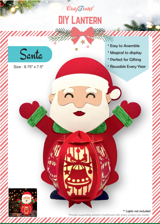 CrafTreat DIY Paper Lanterns - Santa