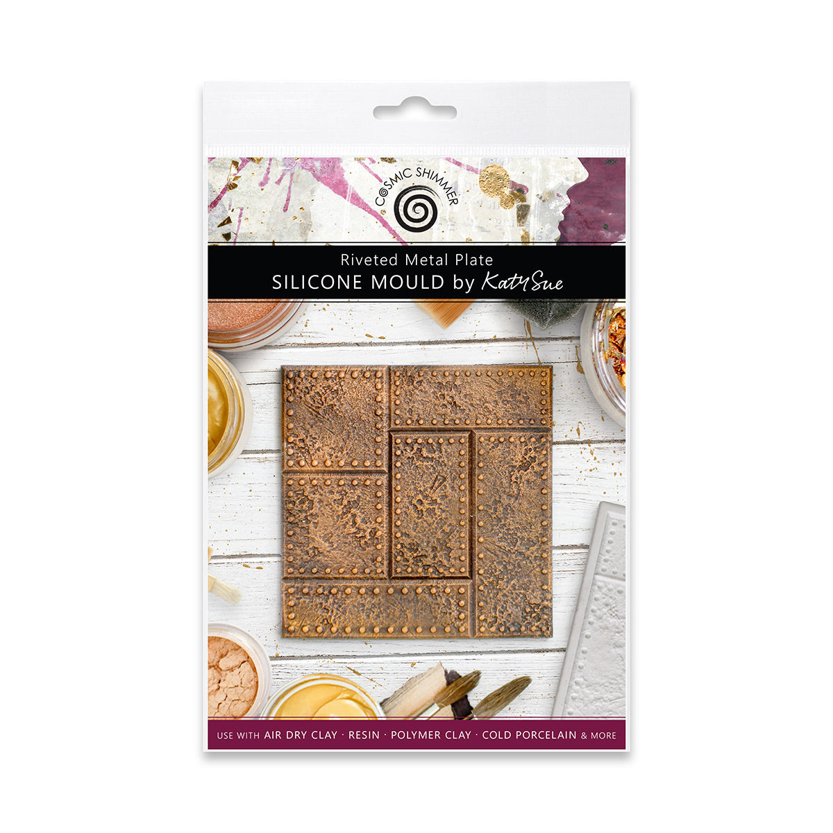 Cosmic Shimmer Riveted Metal Plate Silicone Mould