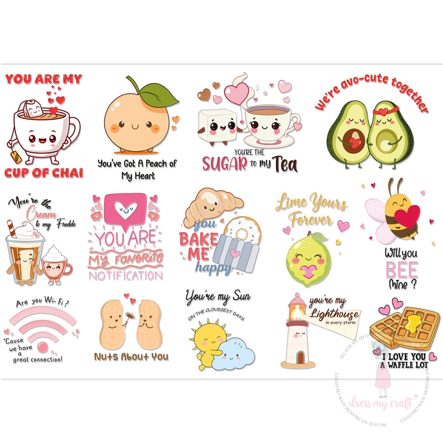 Dress My Craft - Stick N Peel Stickers -  Say It Cute