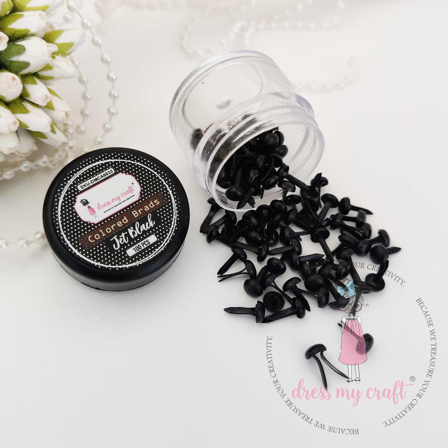 Dress My Craft - Colored Brads - Jet Black