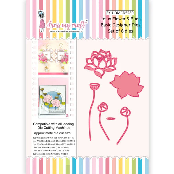 Dress My Craft - Lotus Flower & Buds - Basic Designer Dies
