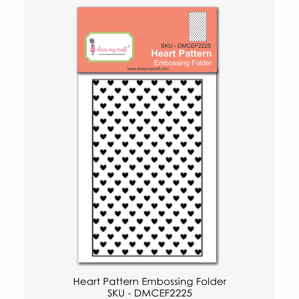 Dress My Craft - Heart Pattern - Embossing Folder