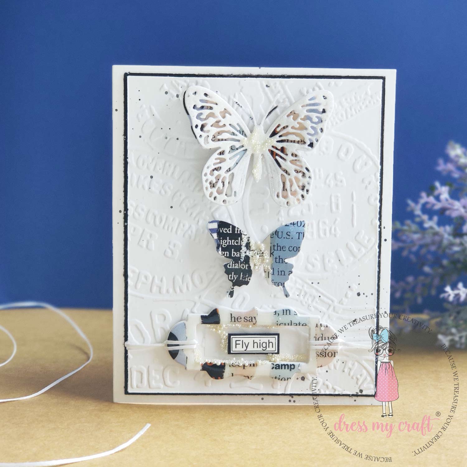 Dress My Craft - Post Card Pattern - Embossing Folder