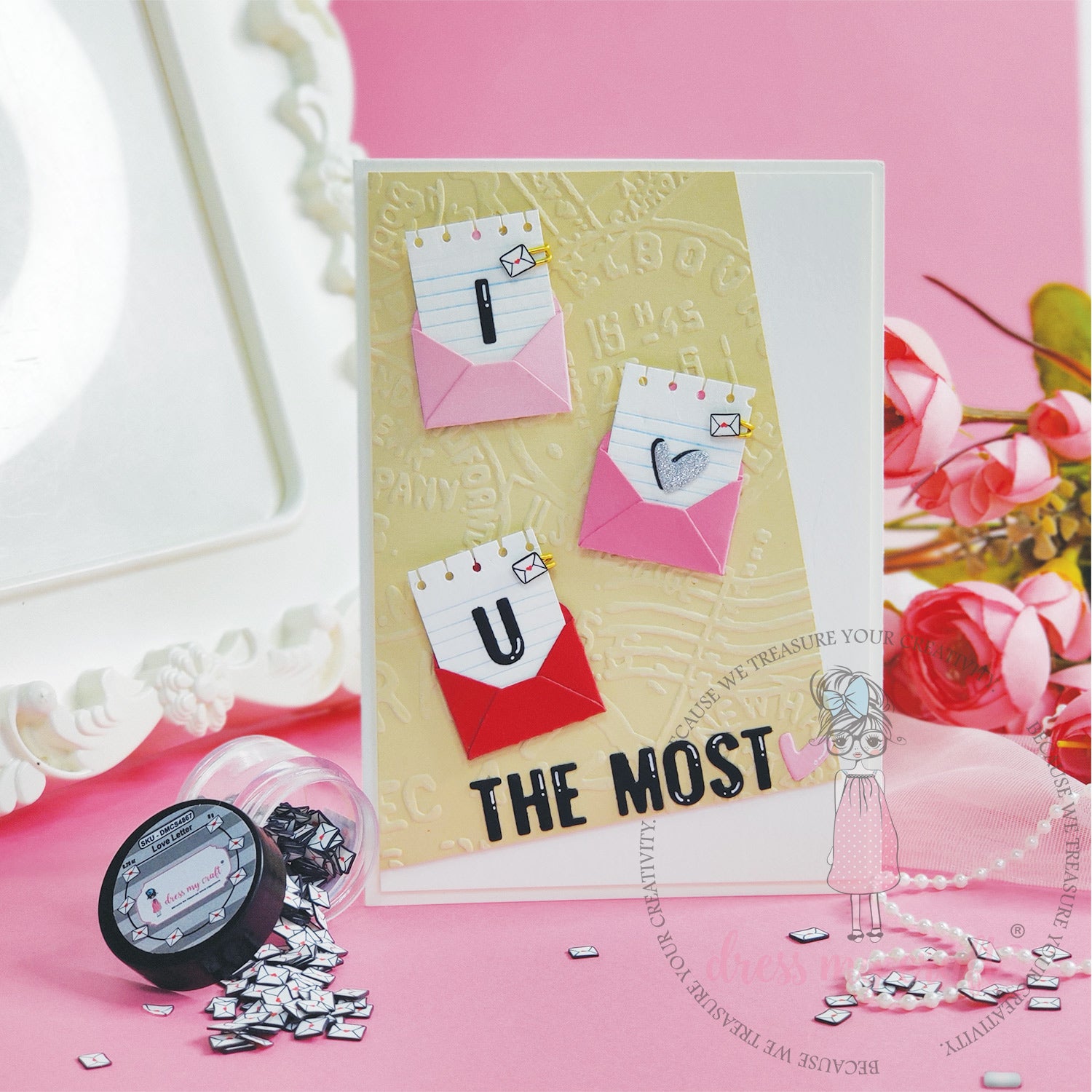 Dress My Craft - Post Card Pattern - Embossing Folder