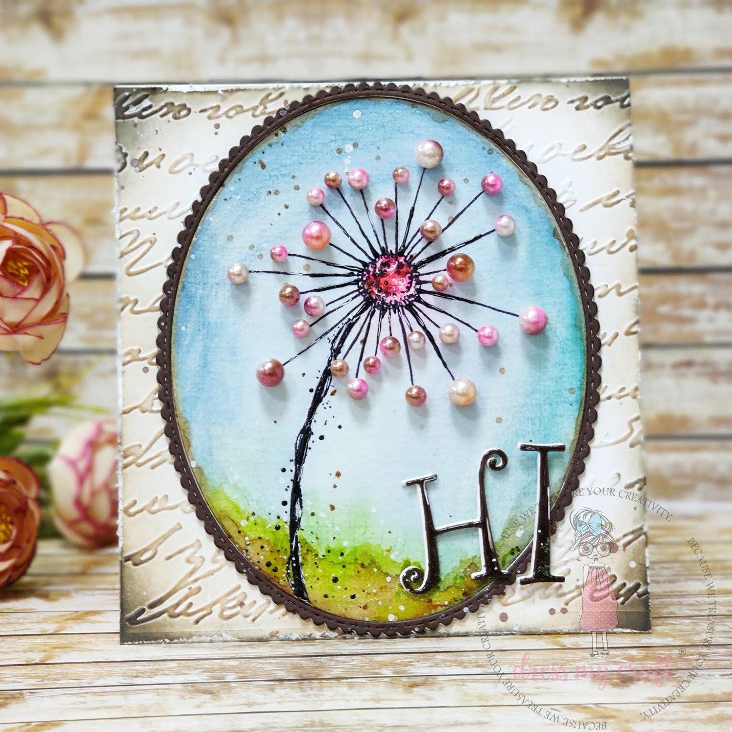 Dress My Craft - Vintage Script Pattern - Embossing Folder