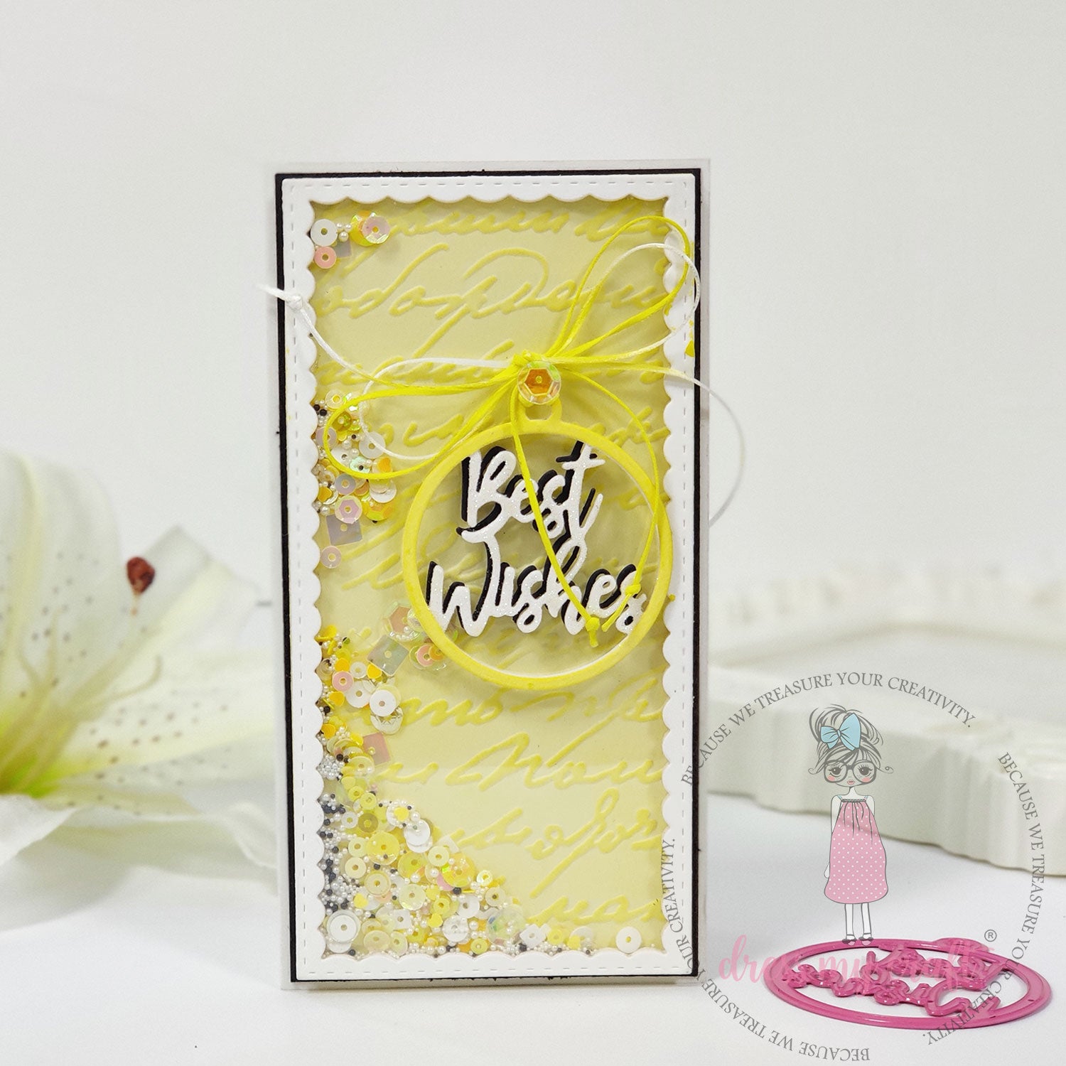 Dress My Craft - Vintage Script Pattern - Embossing Folder