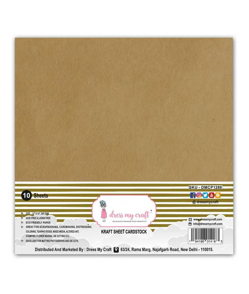 Dress My Craft Cardstock 300gsm 12x12 10/Pkg-Kraft