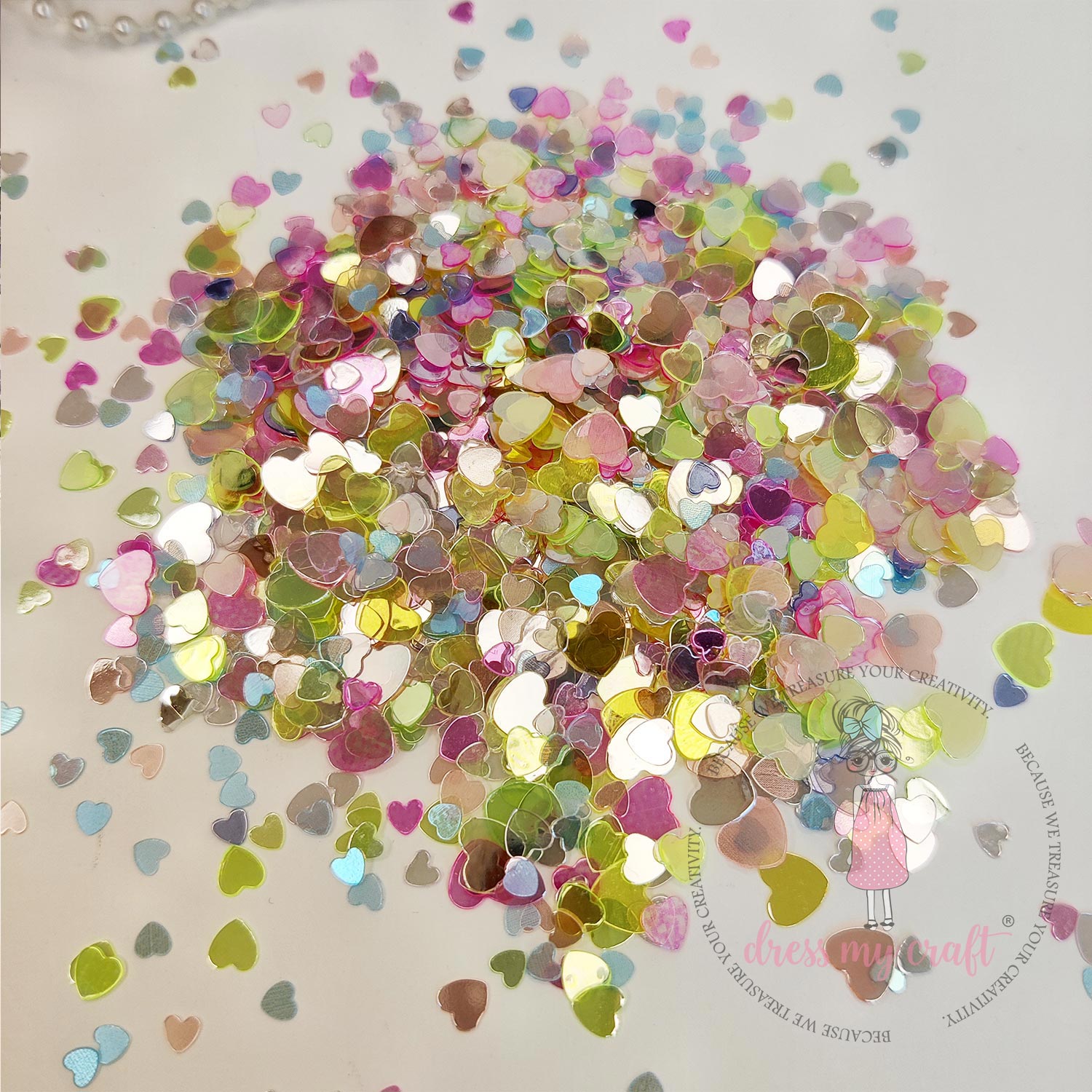 Dress My Craft - Rainbow Heart Sequins