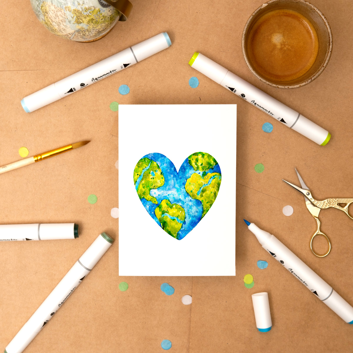 Decotime Aqua Twin Markers - Colourful Kingdom - Brush & Fine Tip - incl. Decotray - 50 Pieces