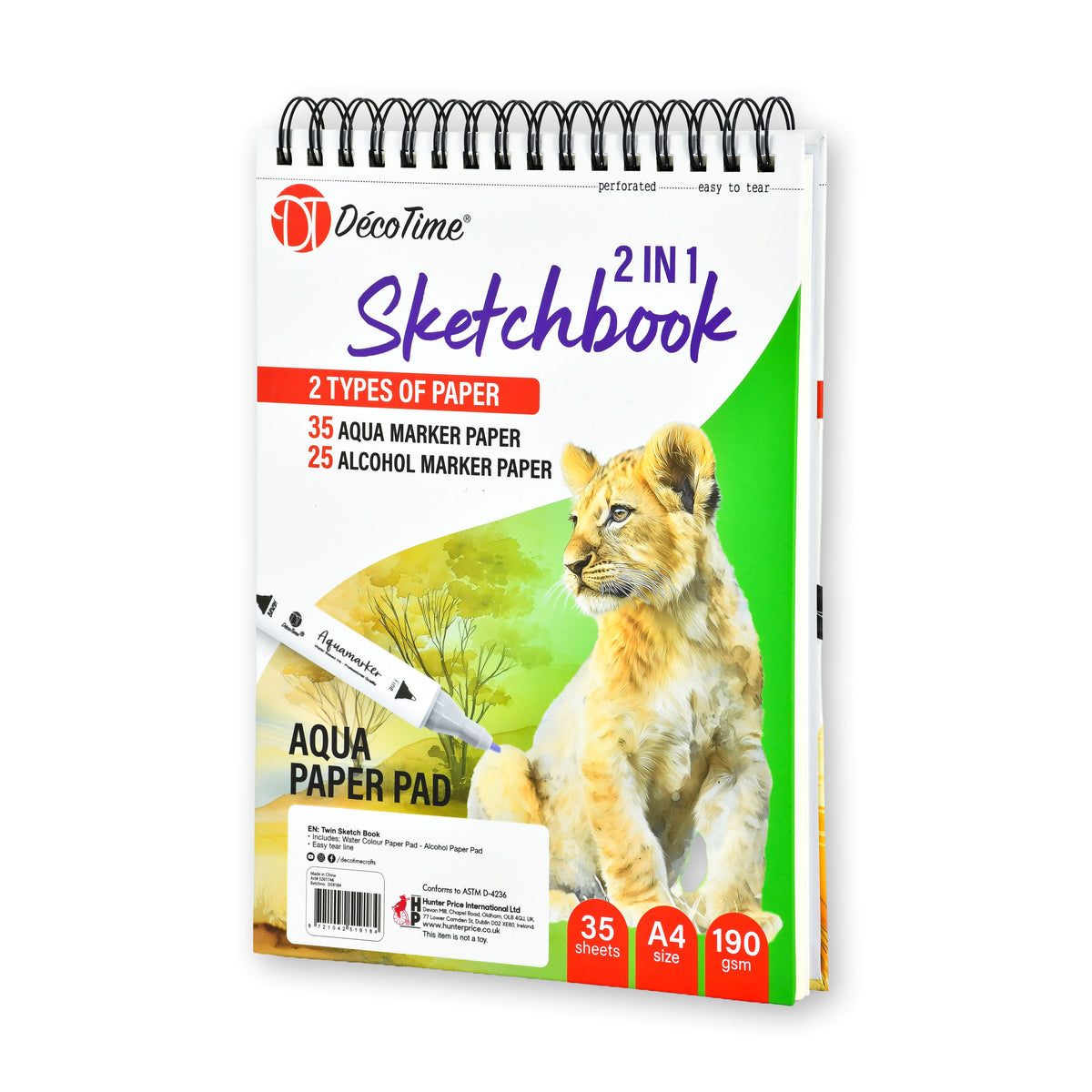 Decotime 2-in-1 Sketch Book - 60 Sheets