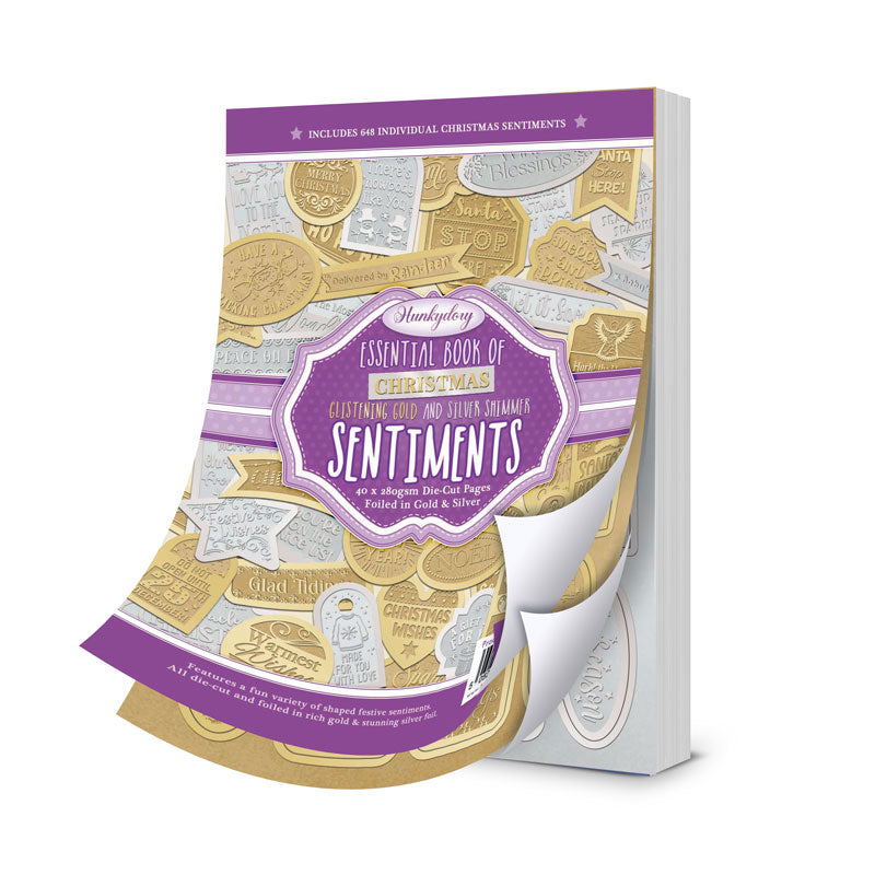 Essential Book of Sentiments - Christmas Glistening Gold & Silver Shimmer Edition