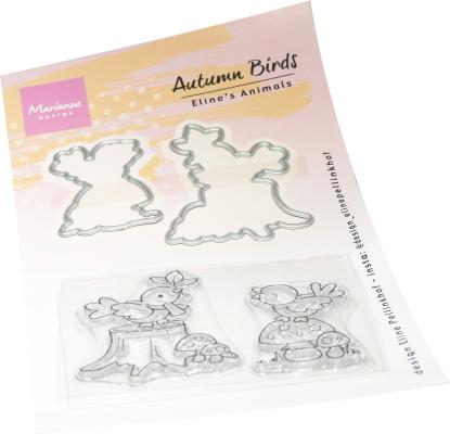 Marianne Design Stamp & Die Set - Eline's Animals - Autumn Birds