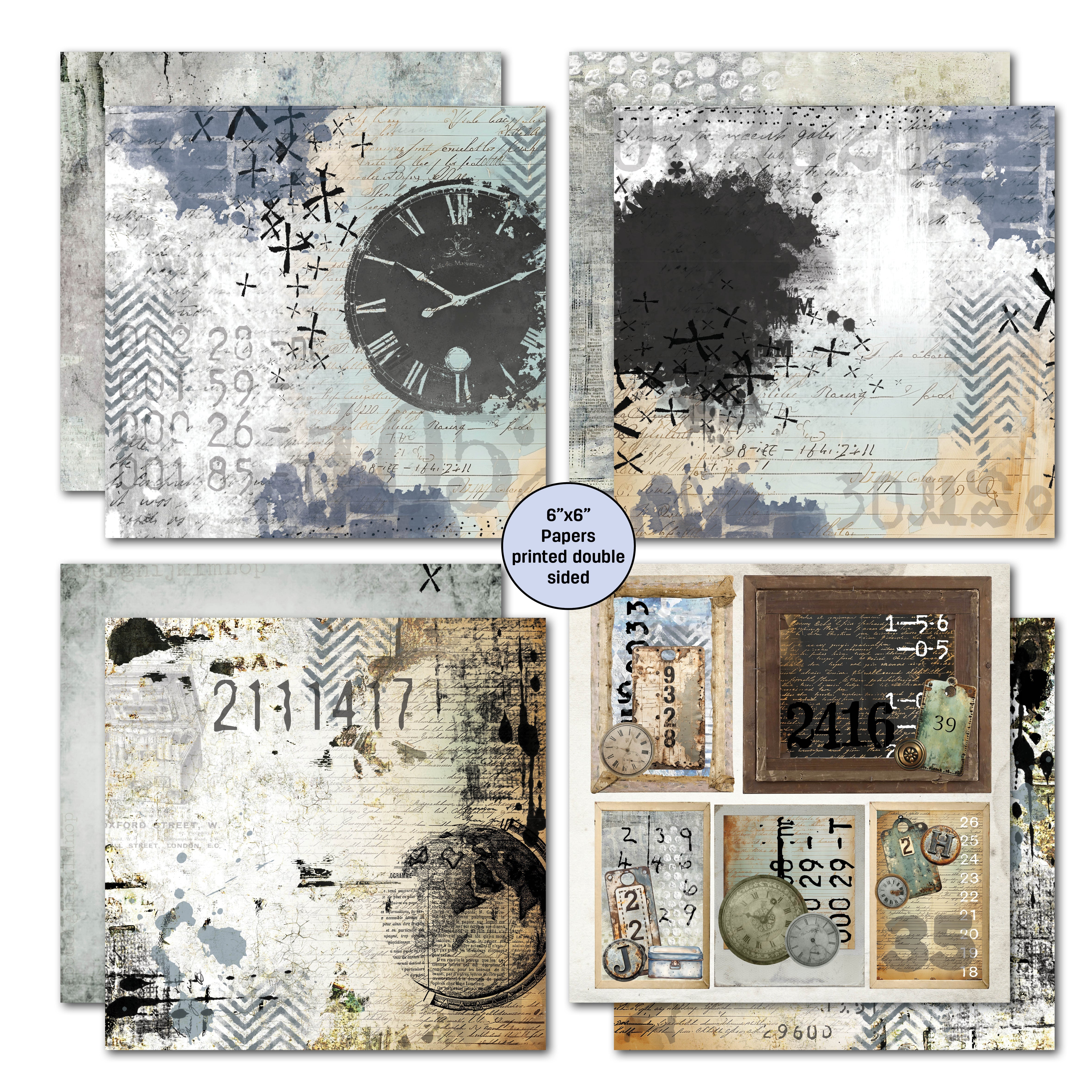 3Quarter Designs Eclectic Clocks 6x6 Paper Pack