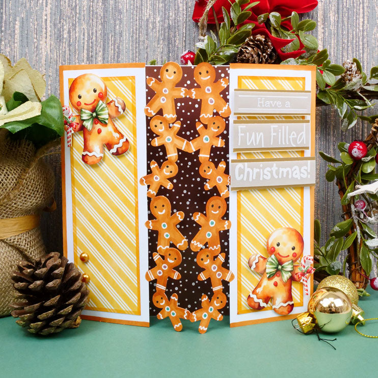 Festive Fancy-Edge Card Blanks - Gingerbread Men