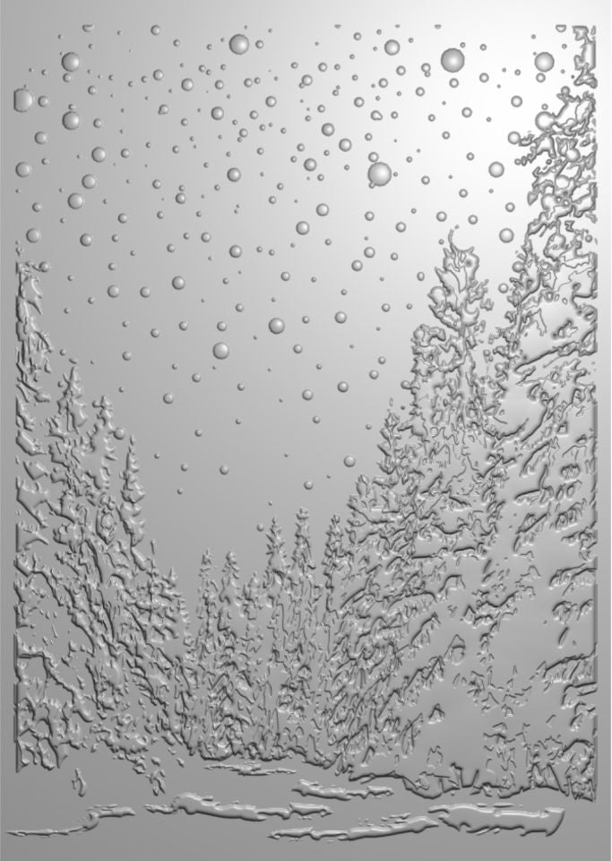 Creative Expressions Snowy Forest Glade 5 in x 7 in 3D Embossing Folder