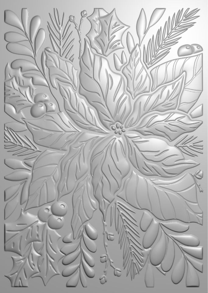 Creative Expressions Poinsettia Bliss 5 in x 7 in 3D Embossing Folder