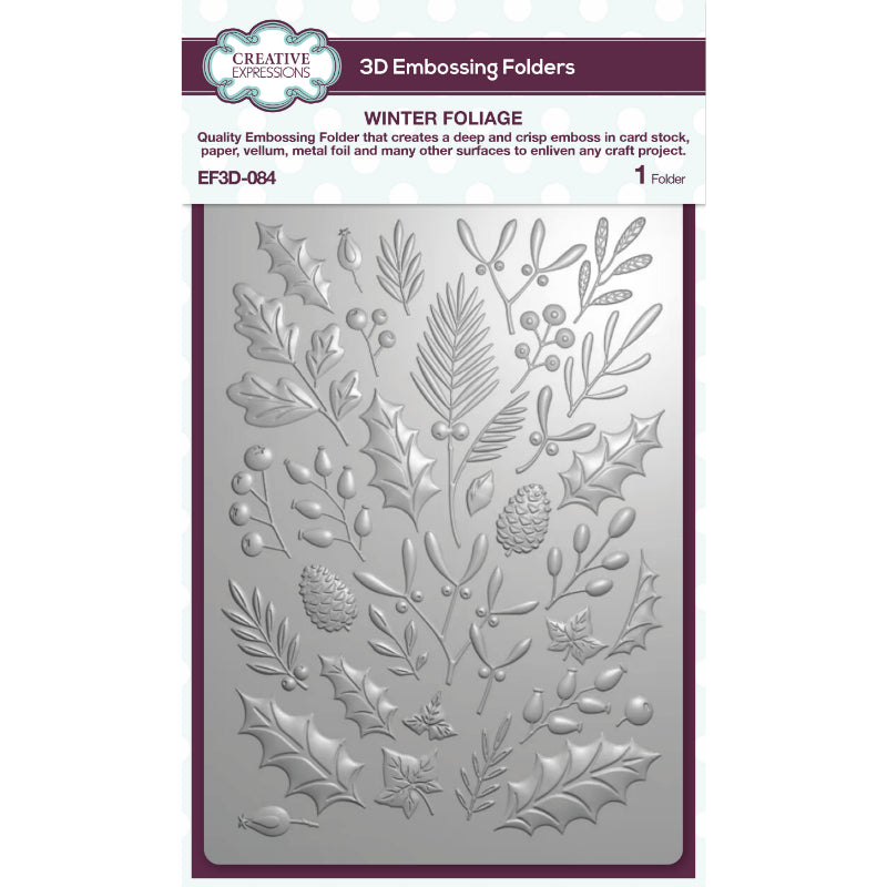 Creative Expressions Winter Foliage 5 in x 7 in 3D Embossing Folder