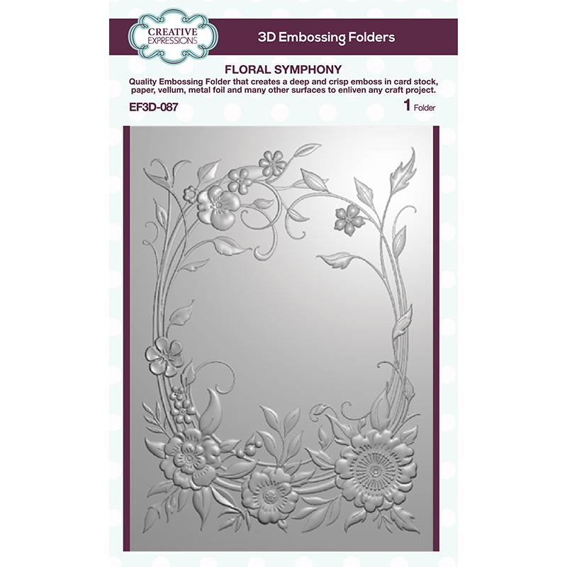 Creative Expressions Floral Symphony 5 in x 7 in 3D Embossing Folder