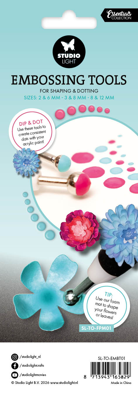 SL Embossing Tools 2 & 6mm - 3 & 8mm - 8 & 12mm Essentials Tools 3 Pieces