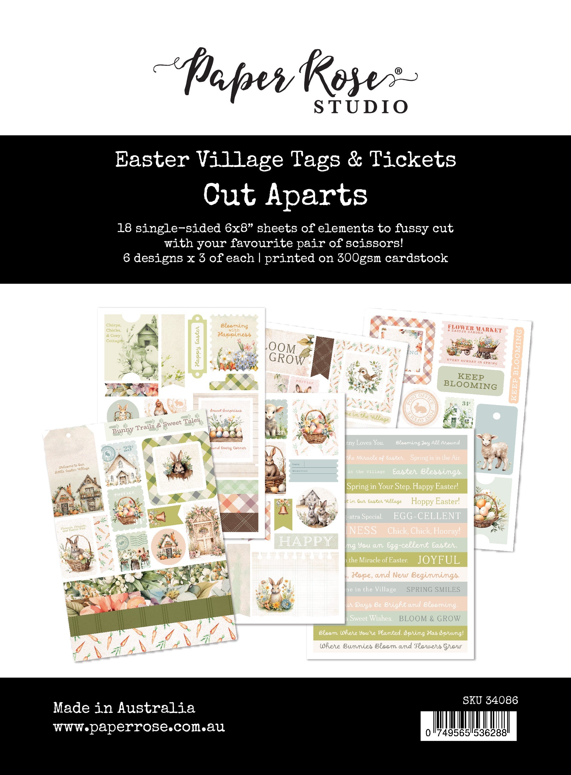 Easter Village Tags & Tickets Cut Aparts 34086