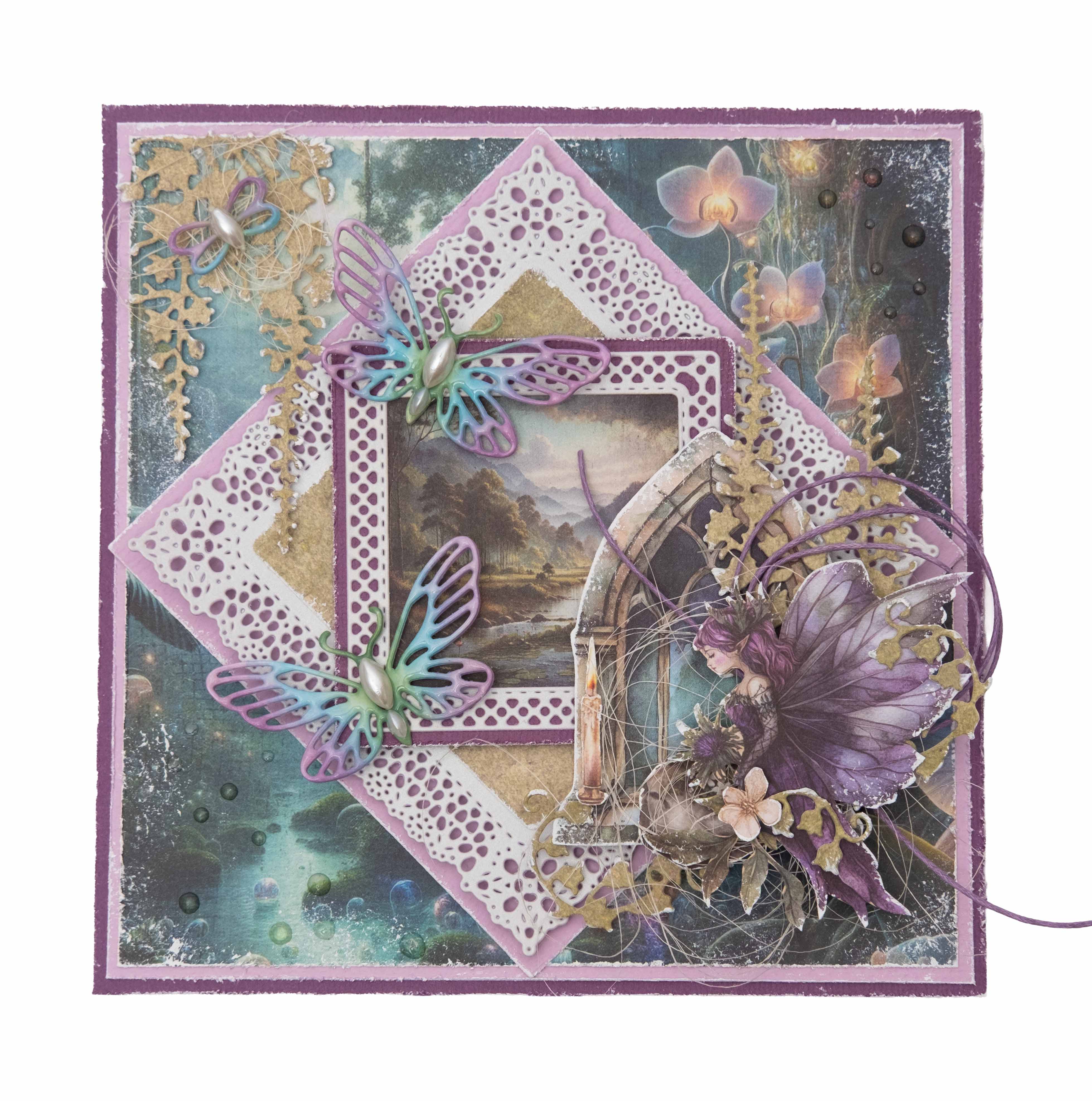 SL Cutting Dies Lace Frames Square Enchanted Fairytale 4 Pieces