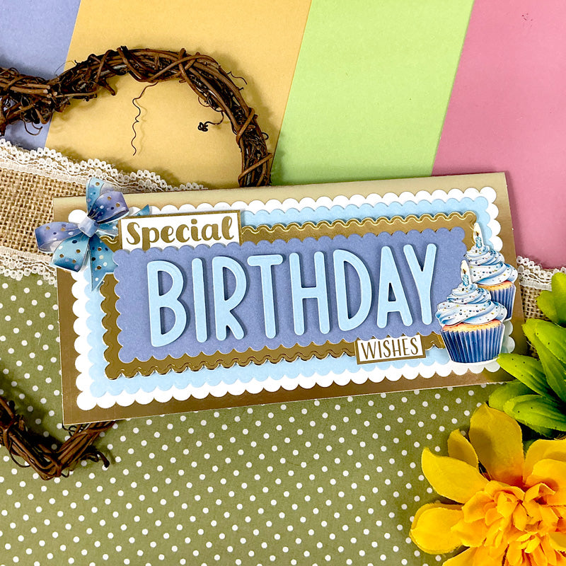 Scalloped Foiled Edge Card Blanks & Envelopes - DL