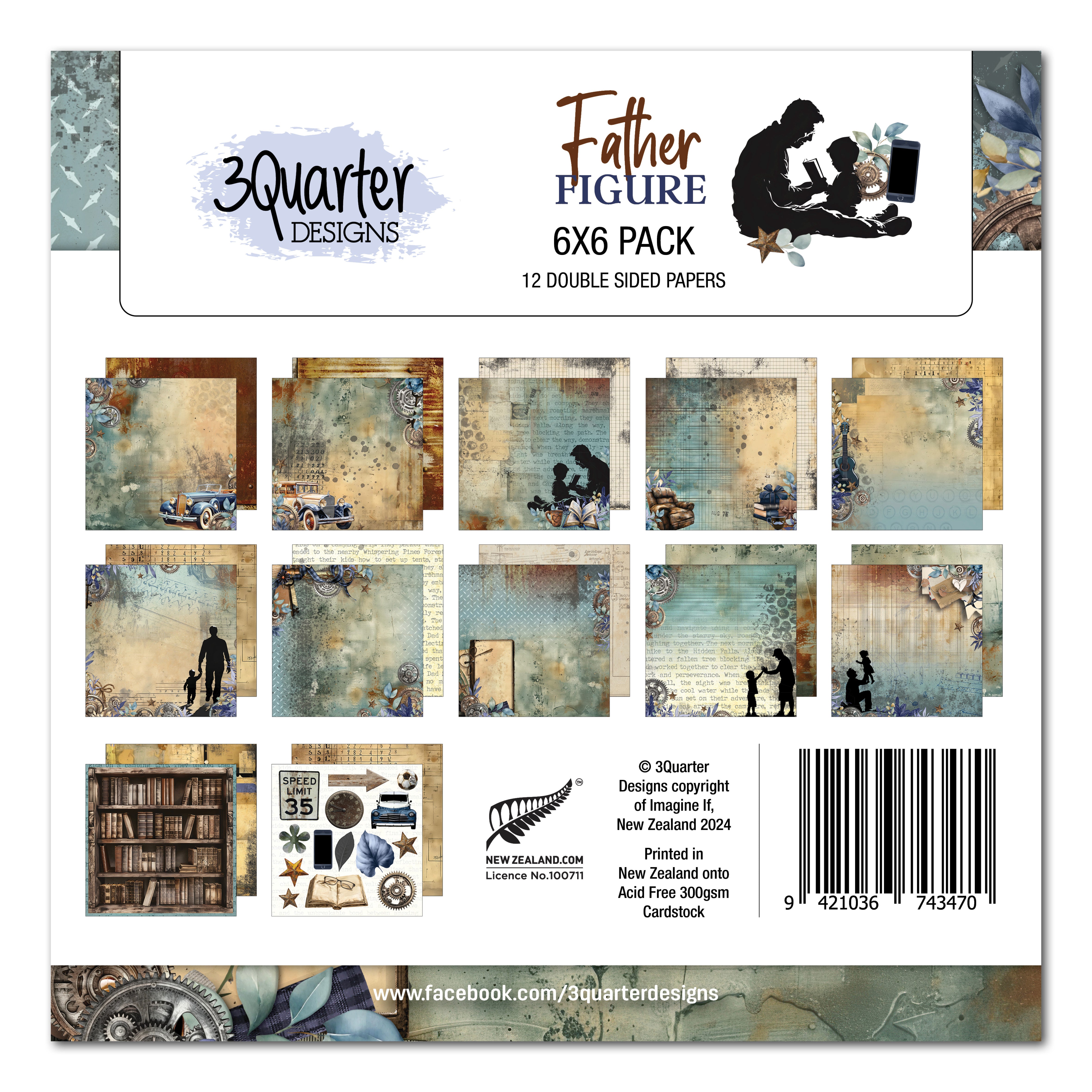 3Quarter Designs Father Figure 6x6 Paper Pack