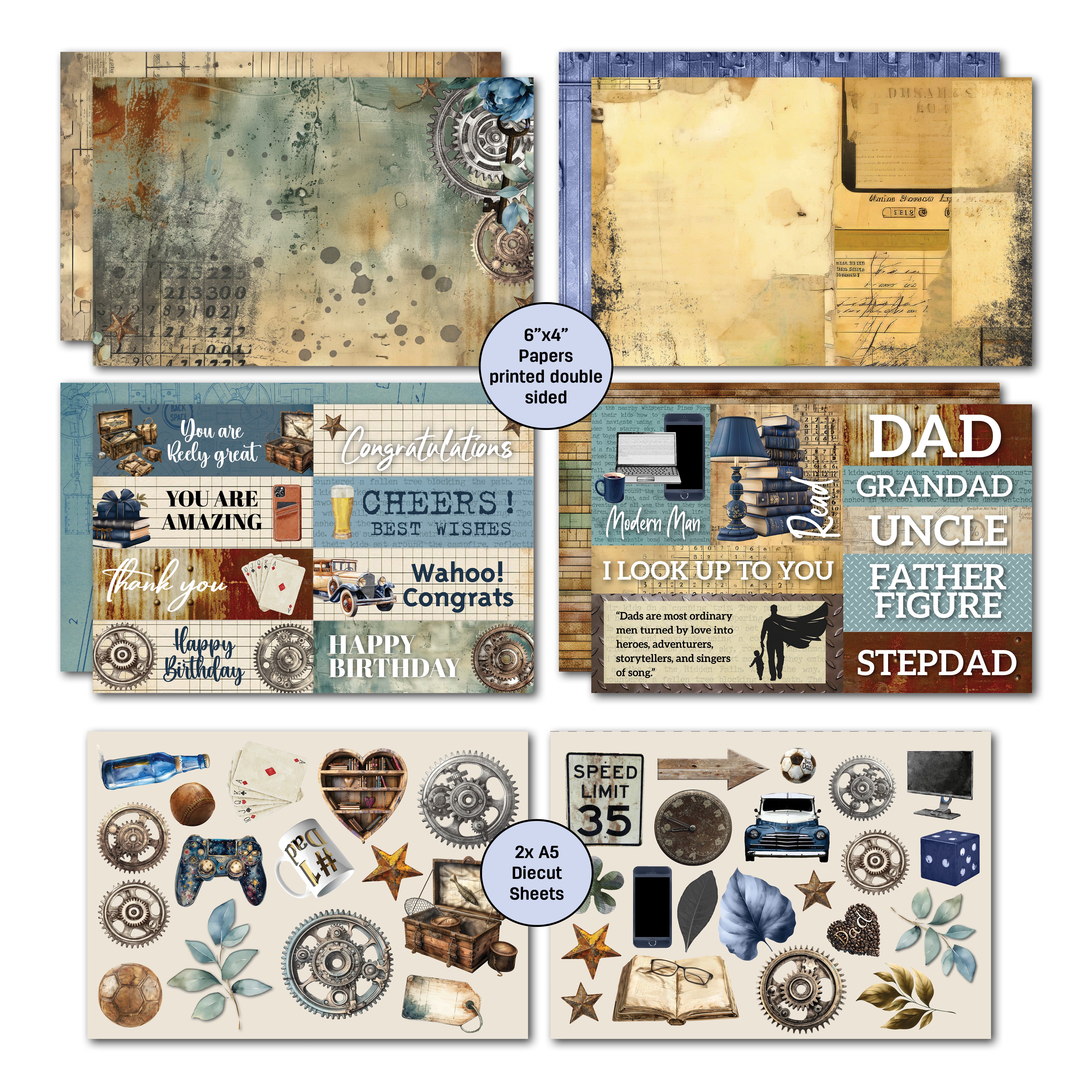 3Quarter Designs Father Figure 6x4 Card Pack