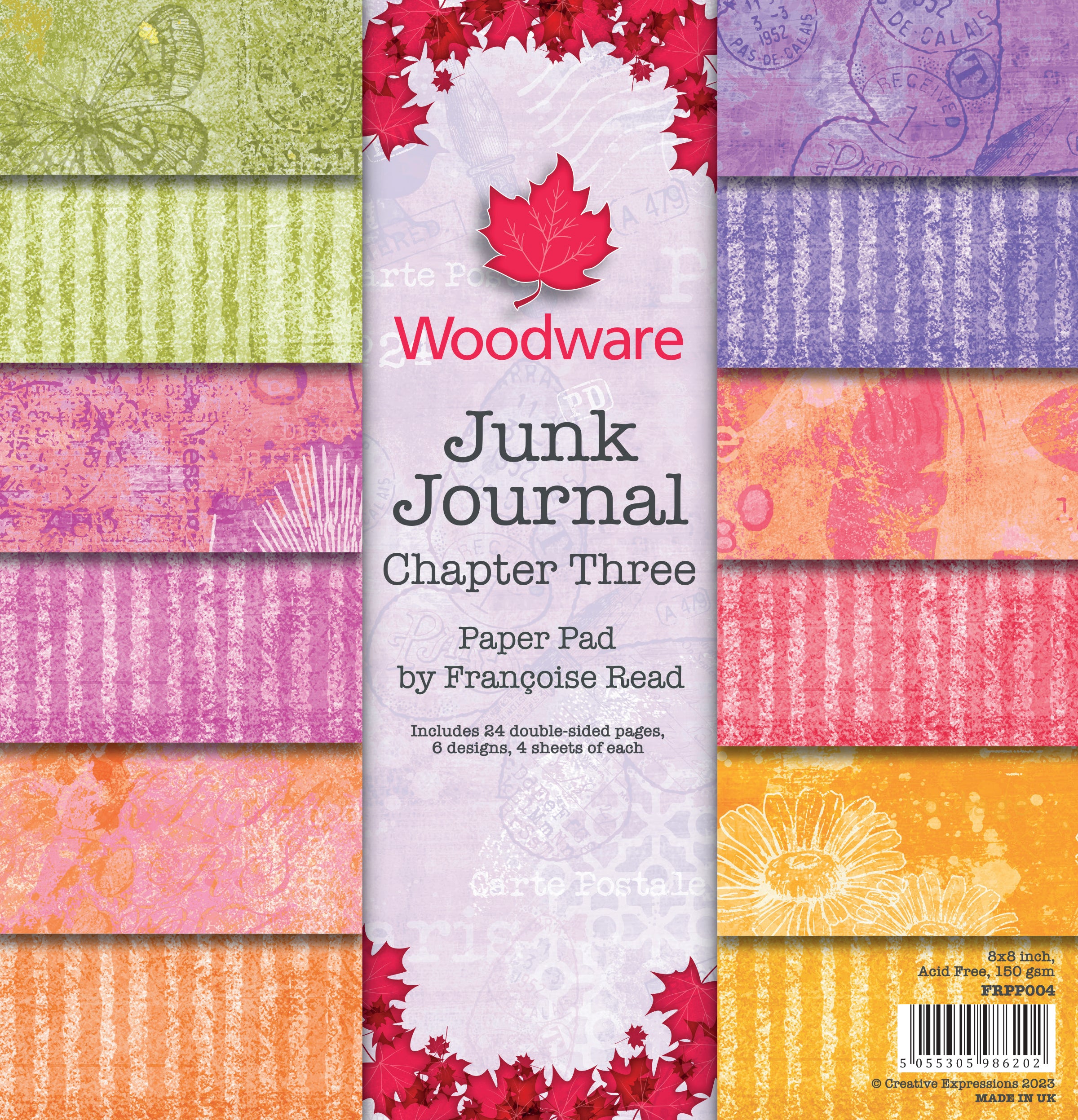 Woodware Francoise Read Junk Journal Chapter Three 8 in x 8 in Paper Pad