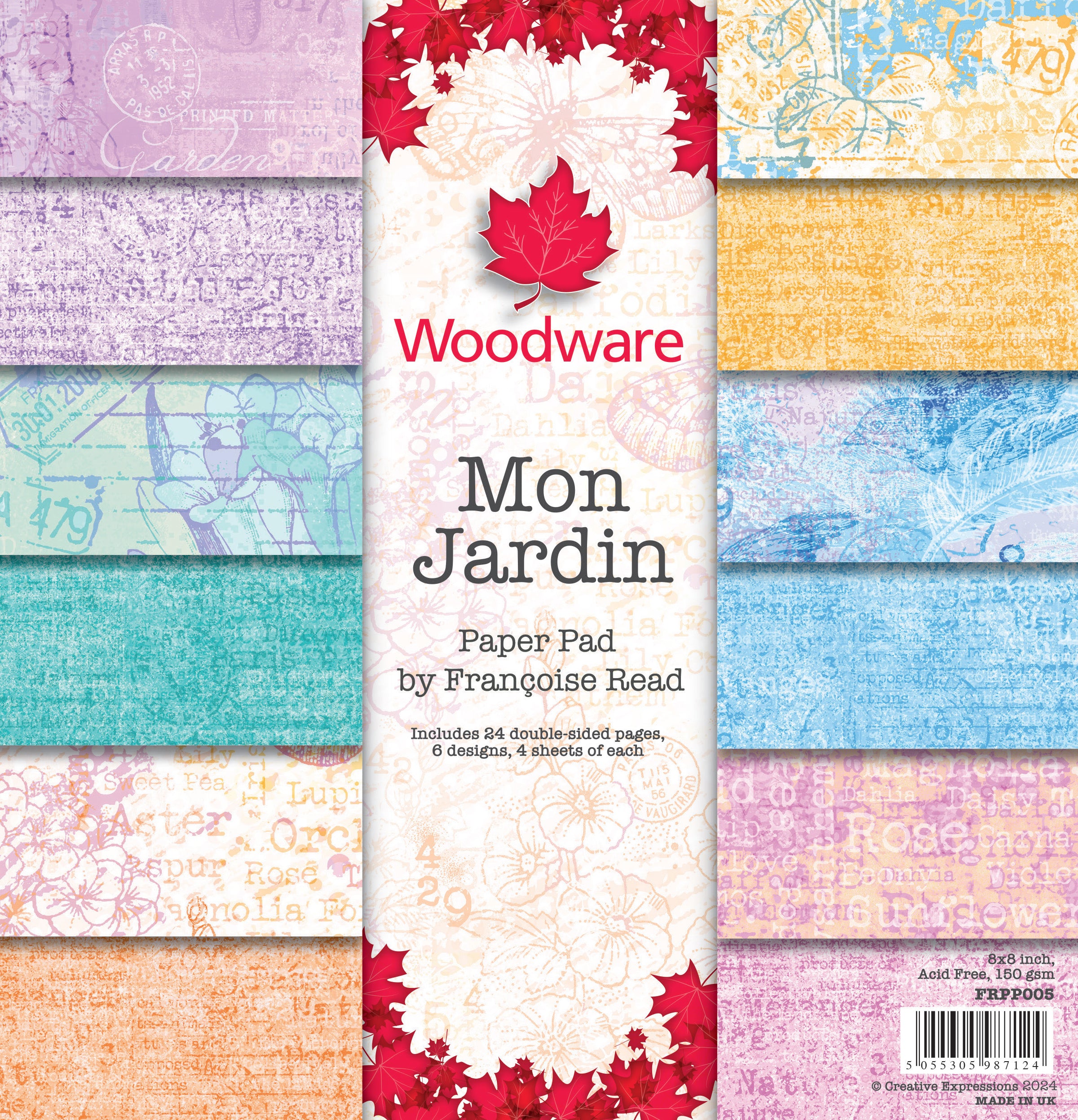 Woodware Francoise Read Mon Jardin 8 in x 8 in Paper Pad