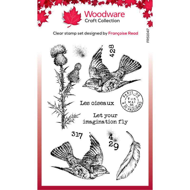 Woodware Clear Singles Flying Birds 4 in x 6 in Stamp Set