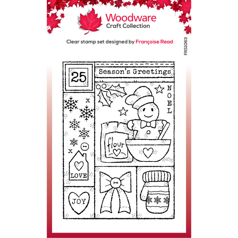 Woodware Clear Singles Winter Sampler 4 in x 6 in Stamp Set