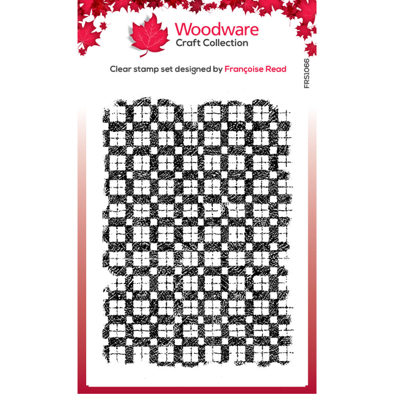 Woodware Clear Singles Faded Gingham 4 in x 6 in Stamp Set