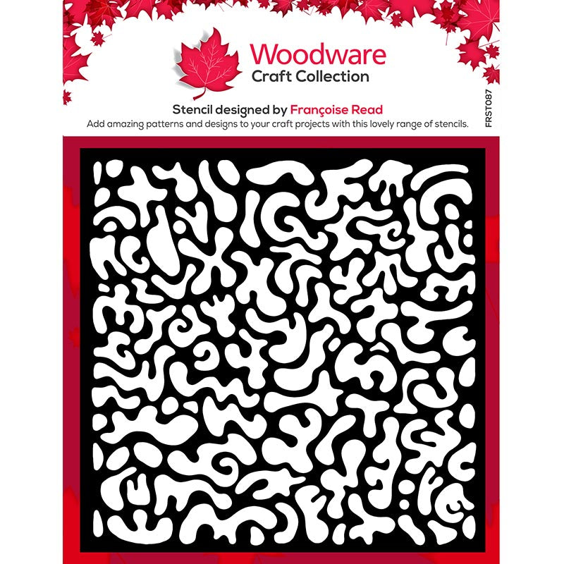 Woodware Funky Swirls 6 in x 6 in Stencil